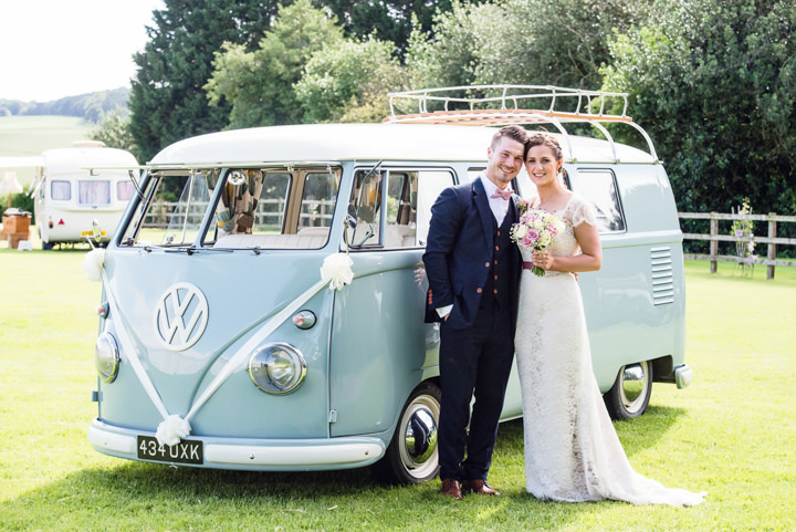 Pretty Country Pastel Homemade Hertfordshire Wedding by Sarah Elliot Photography, with a cake table, bunting and outdoor games.