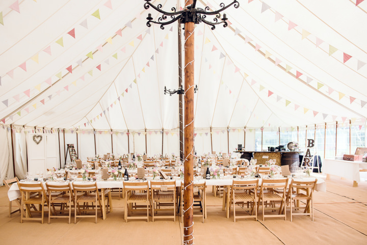 Pretty Country Pastel Homemade Hertfordshire Wedding by Sarah Elliot Photography, with a cake table, bunting and outdoor games.