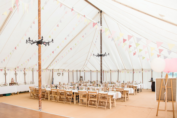 Pretty Country Pastel Homemade Hertfordshire Wedding by Sarah Elliot Photography, with a cake table, bunting and outdoor games.