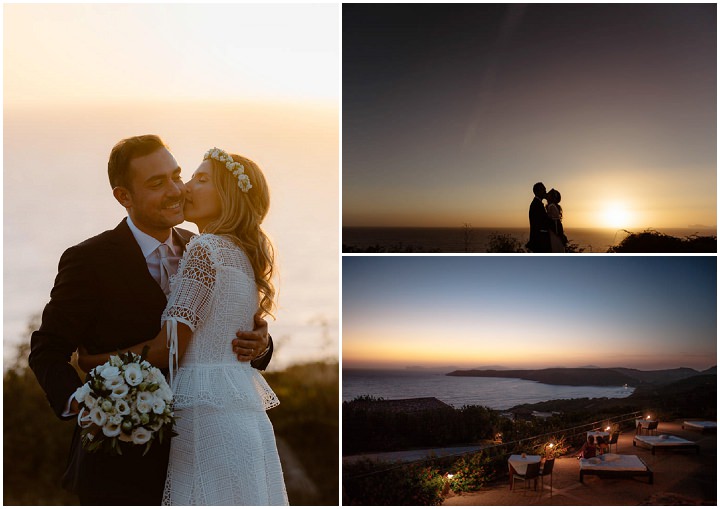 Classic and Boho Chic Sardinia Wedding by Valeria Mameli, with flower crowns and a bohemian bride.