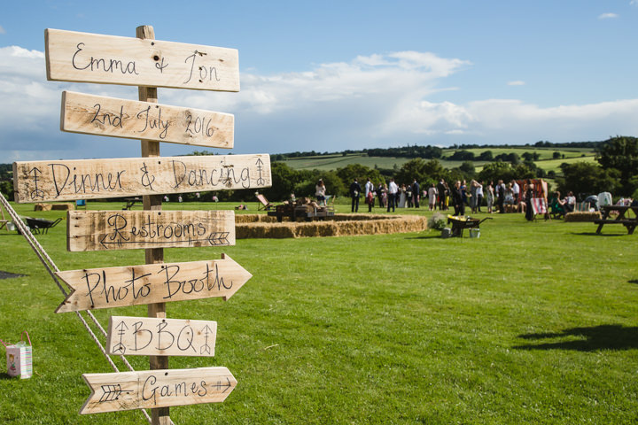 Pretty Country Pastel Homemade Hertfordshire Wedding by Sarah Elliot Photography, with a cake table, bunting and outdoor games.