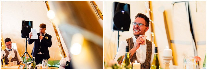 'Secret Garden' Festival Tipi Wedding in Northamptonshire by Aaron Collett Photography, with flower crowns and an outdoor ceremony.