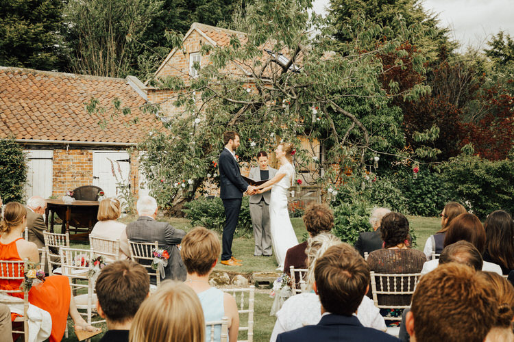 Handmade Vintage loving Back Garden Wedding in North Yorkshire by Patrick Phillips with a handmade dress and homegrown flowers.