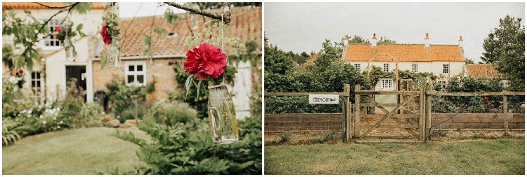 Handmade Vintage loving Back Garden Wedding in North Yorkshire by Patrick Phillips with a handmade dress and homegrown flowers.