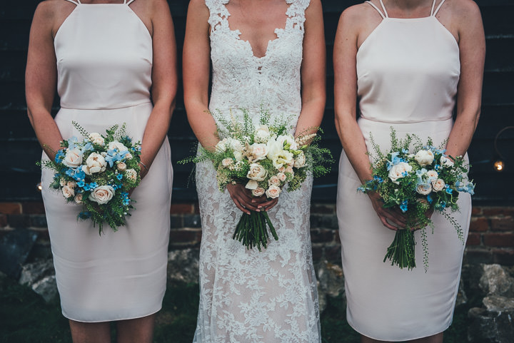  Homemade Barn Wedding in Kent by Nicola Thompson, with a nude and pale blue colour scheme.