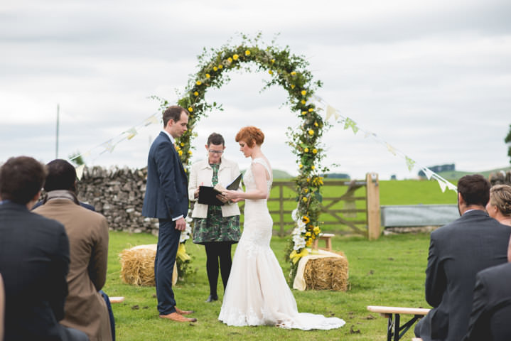 Weekend Long Outdoor DIY Derbyshire Wedding by Toast Photography with a rustic green and yellow colour scheme.