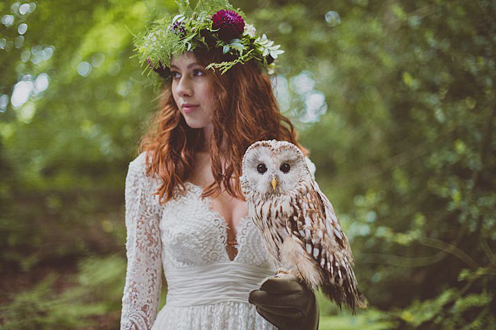 Boho Glamour Forest Inspiration with Birds of Prey from Sasha Weddings