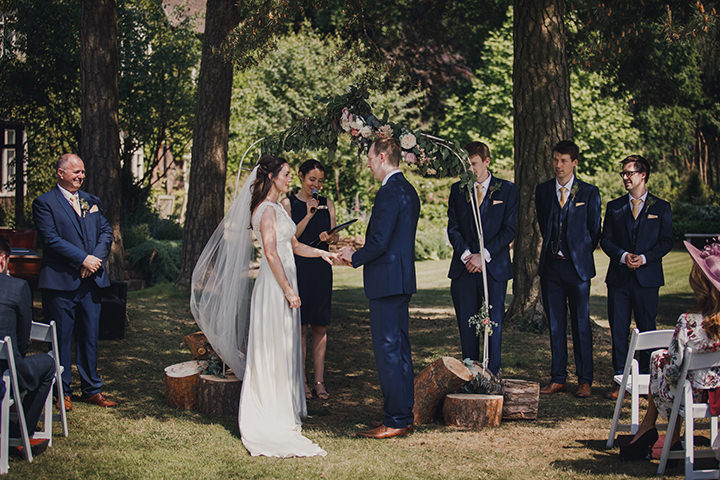 Blush and Peach Glamorous Country Cheshire Garden Wedding by Mark Tattersall