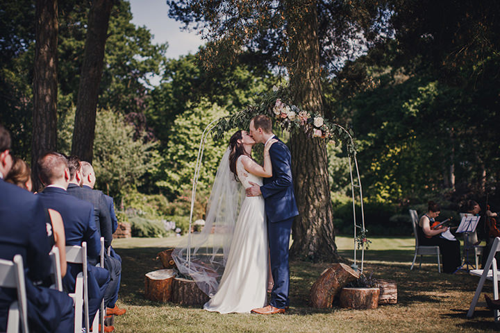 Blush and Peach Glamorous Country Cheshire Garden Wedding by Mark Tattersall