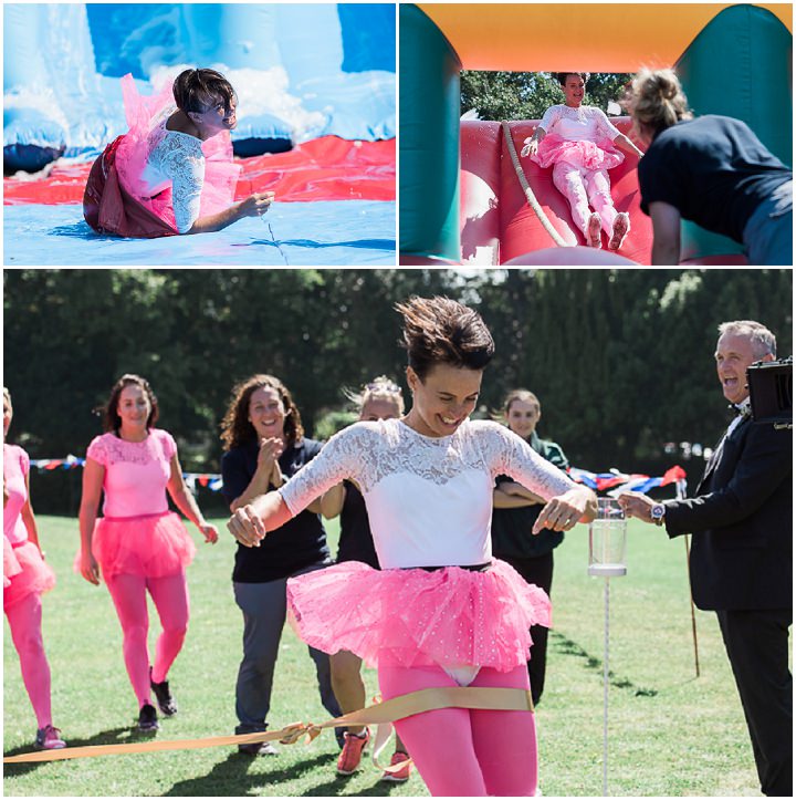 Chris and Charlotte's 'Don't Tell The Bride' Giant Inflatable Obstacle Course Meets Stylish 1920's Wedding by Joanna Cleeve