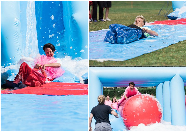 Chris and Charlotte's 'Don't Tell The Bride' Giant Inflatable Obstacle Course Meets Stylish 1920's Wedding by Joanna Cleeve