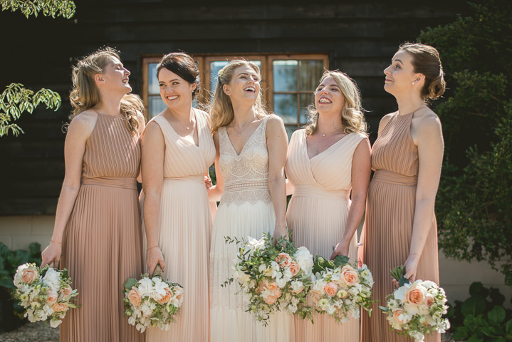 Nicola and Ryan's Pretty Peach and Copper Surrey Barn Wedding by Mr Sleeve Photography