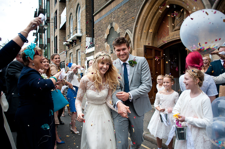 Katie and Tom's DIY Mis-Matched London Warehouse Wedding by Annelie Eddy