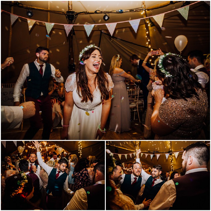 Danielle and Mike's Rainy Boho Festival Themed Wedding in The Lake District by Clara Cooper Photography
