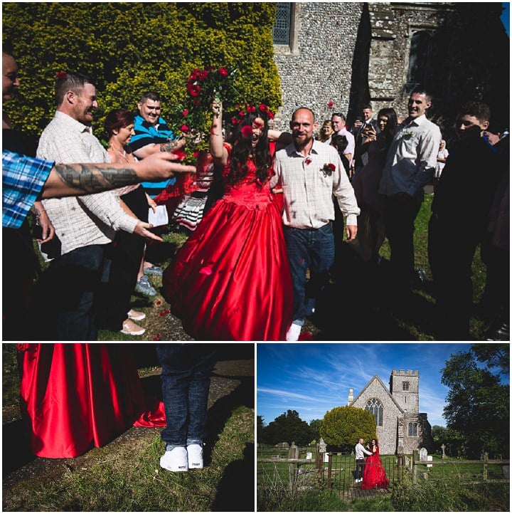 Red boho wedding dress hotsell