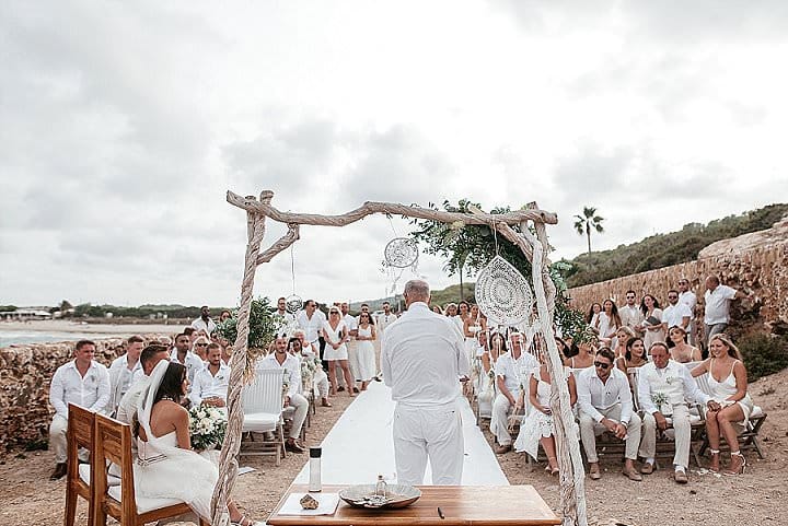 Carmel and Daniel's Romantic All White Ibiza Wedding with Bohemain Touches by Sara Lobla