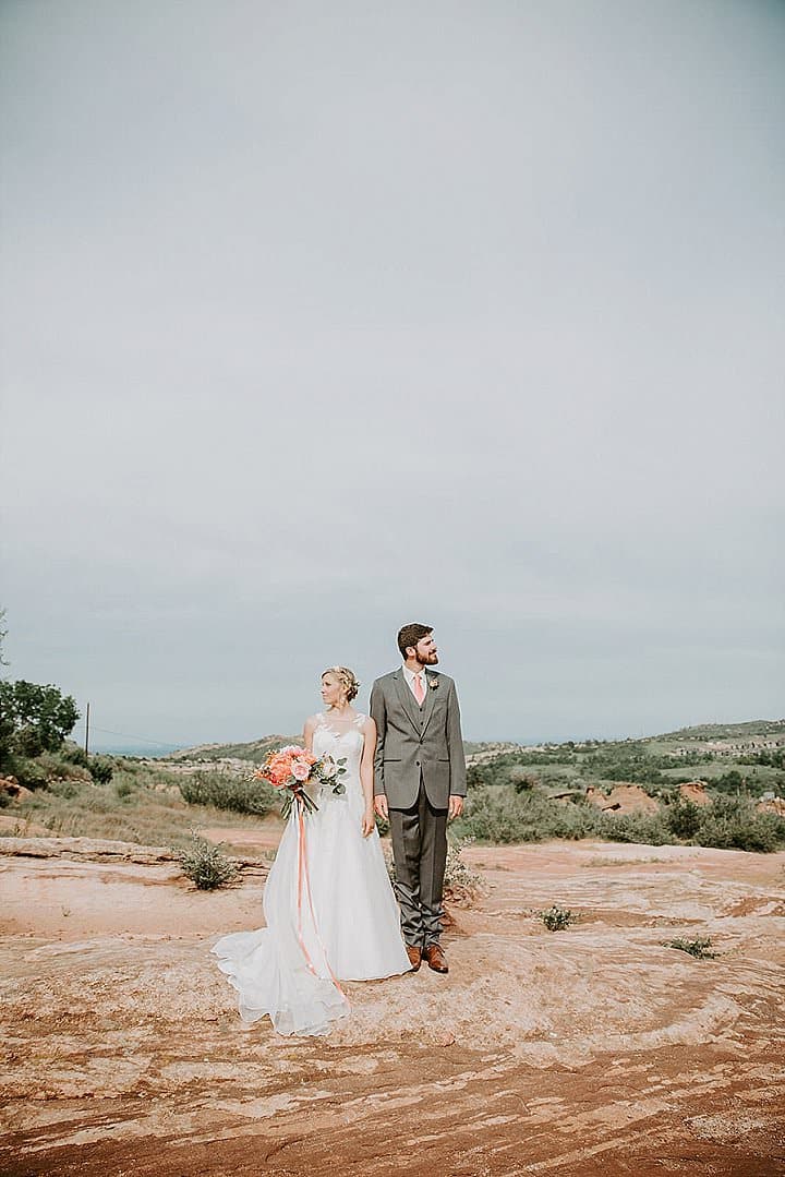 Travis and Alicia’s Bright Coral Wedding with a Big Pink Balloon by Ashley Tiedgen Photography