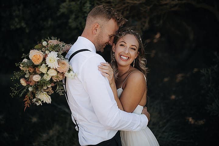 Jessica and Jake’s ‘Simplistic Bohemian’ White and Peach Glass House Wedding by Zanda Photography