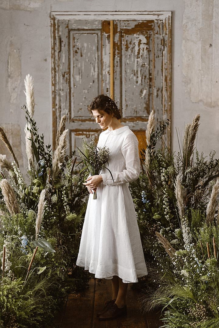 Linen hippie wedding clearance dress