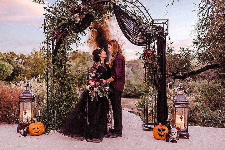 Dark, Moody and Elegant Halloween Elopement Inspiration