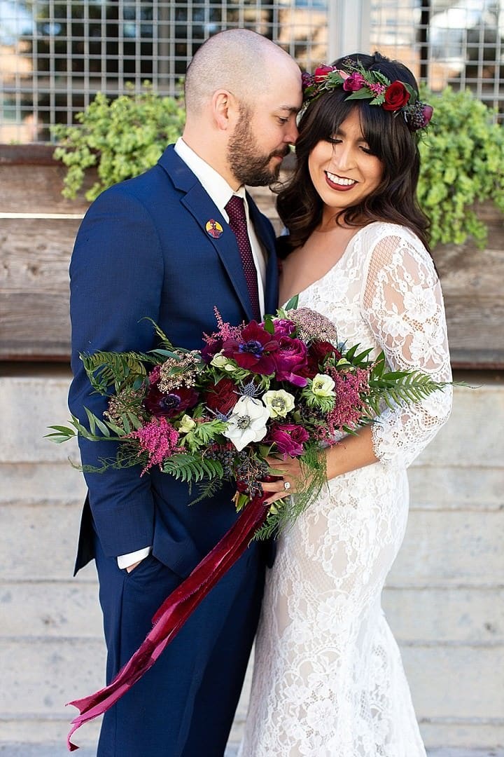 Rosie and Nick’s Modern Jewel Toned and Geometric Wedding by Riane Roberts Photography 