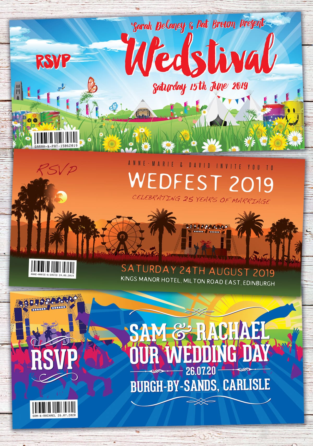 Wedfest Festival and Themed Wedding Stationery