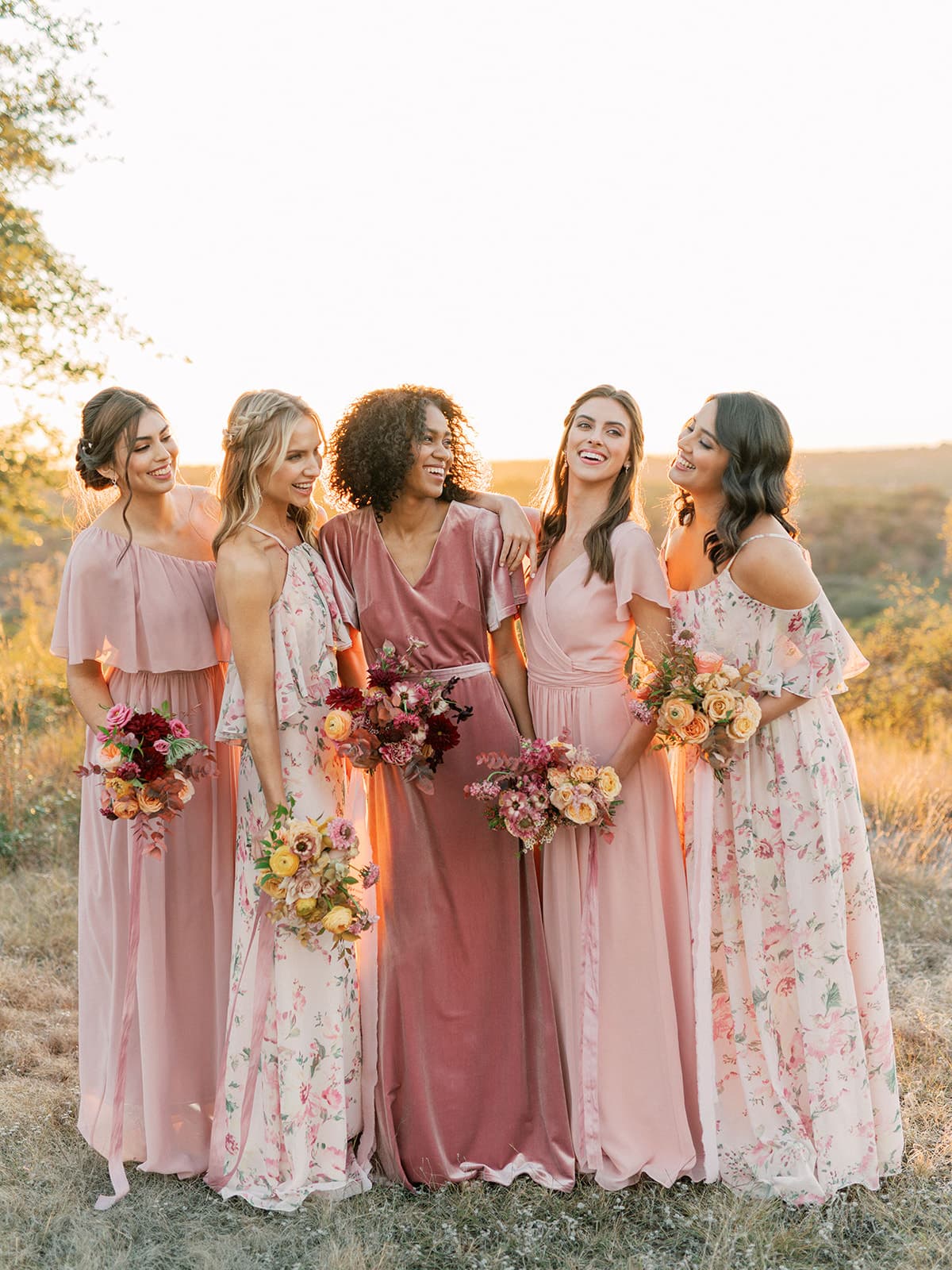 floral print bridesmaid dresses