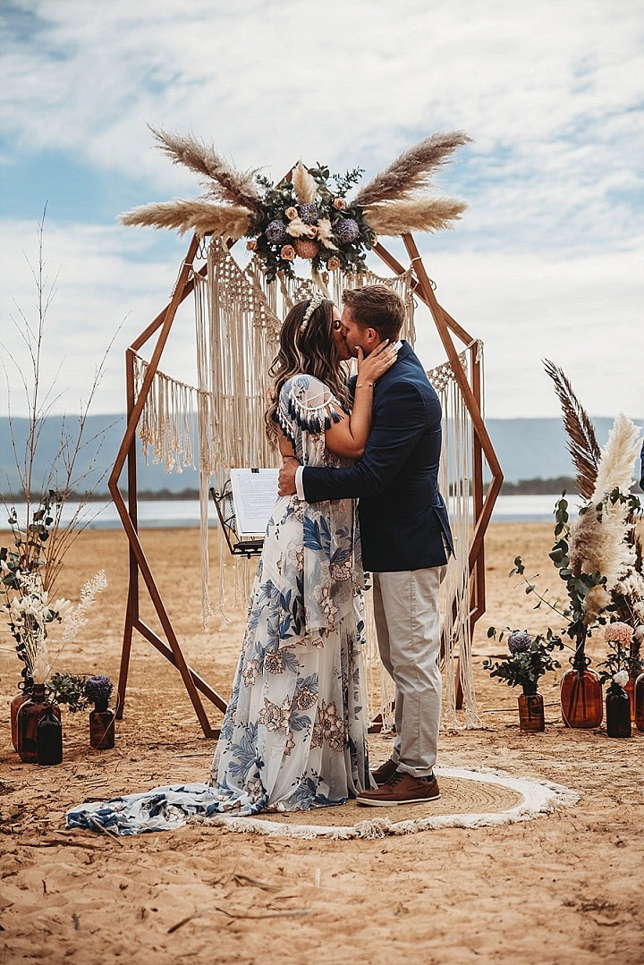 Alyce and Kye’s Lake Side ‘Boho Chic’ Australian Wedding by Justine Missen Photography