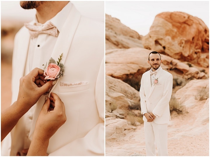 Courtney dan Raymond 'Dreamy Boho' Las Vegas Desert Elopement