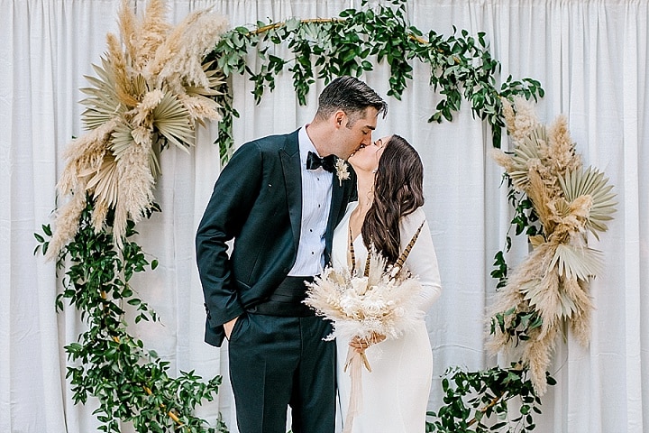 Michele and Frank’s Pampas Grass Filled Wedding at Home in Texas by Brittany Partain Photography