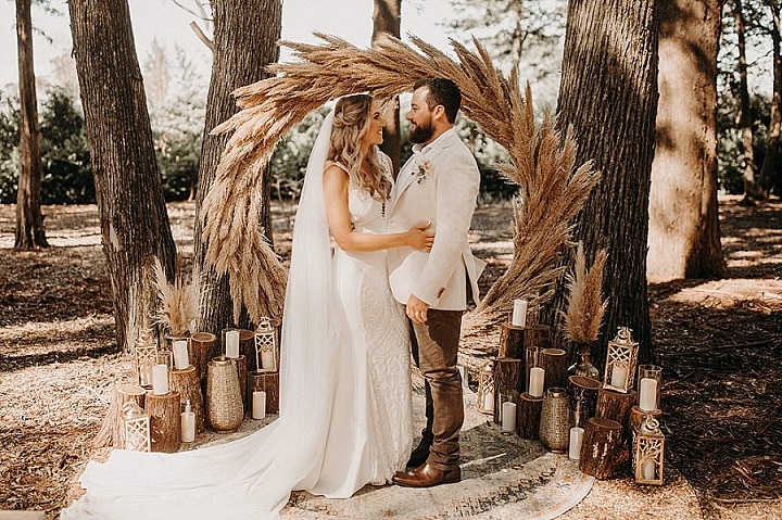 Stephanie and Cameron’s Earth Toned Outdoor Woodland Wedding in Australia