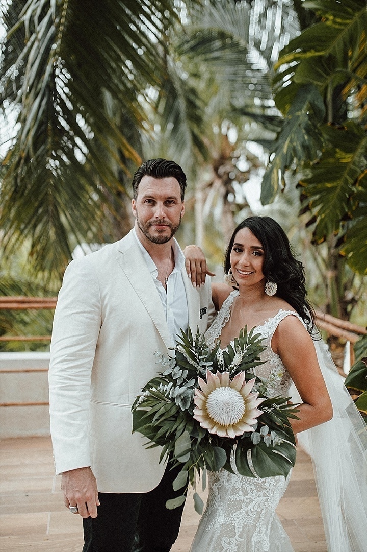 Jazel and Jeremy’s ‘Tropical Modern Boho’ Mexico Beach Wedding With Lots of Tequila