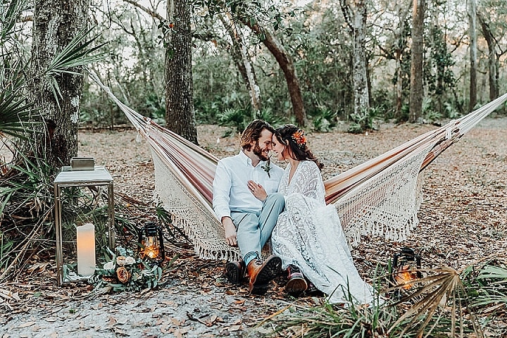 ‘Wild Boho’ Woodsy Elopement Inspiration With Ax Throwing