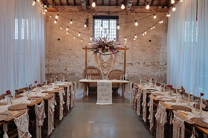 Indoor Boho Macrame Heaven Meets Natural Luxury Wedding Inspiration Boho Wedding Blog