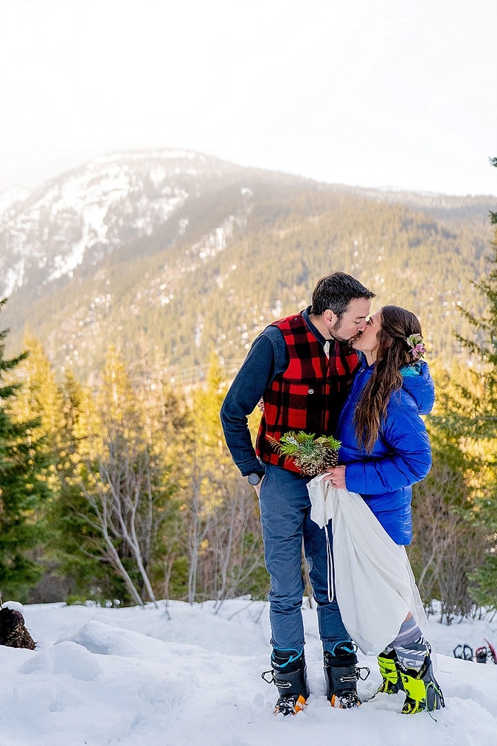 Katie and Jon’s Winter Forest Wedding with Skiing and a Giant Globe Greenhouse With Jessica Hill Photography