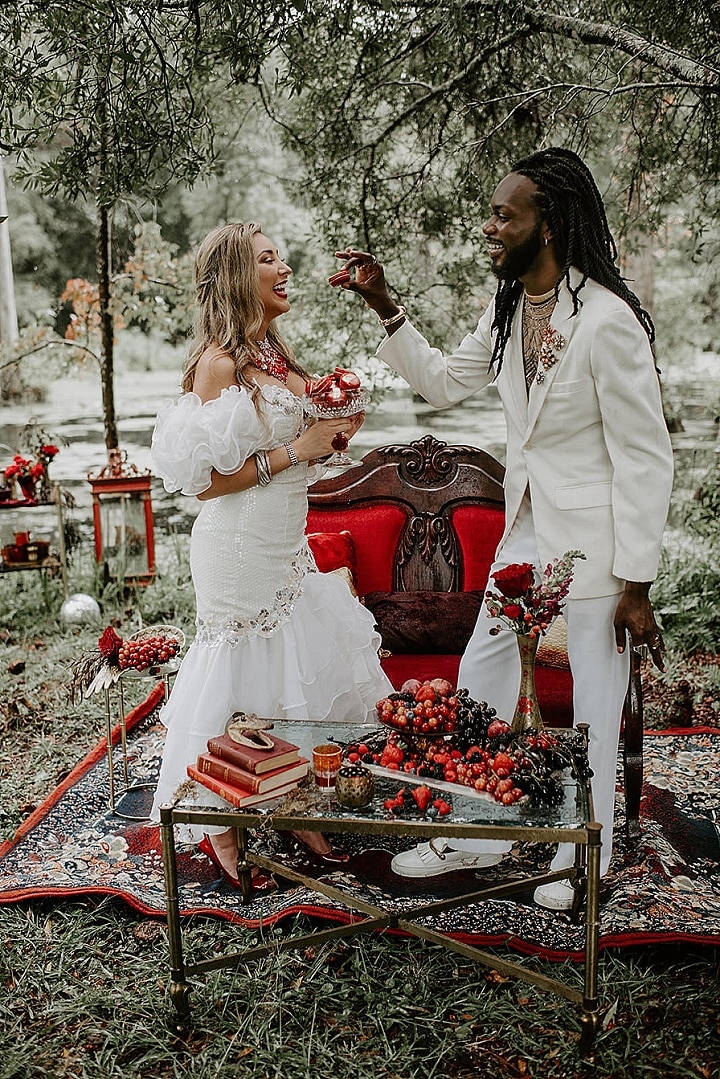 ‘Valentines Boho’ Romantic Red Wedding Inspiration For an Outdoor Valentines Elopement