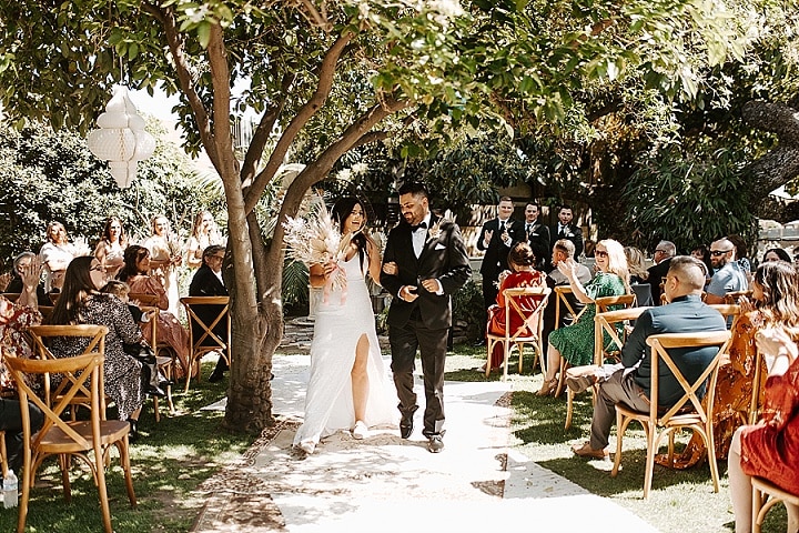 Madeline and Josh's Intimate Backyard Wedding in California by Desert ...