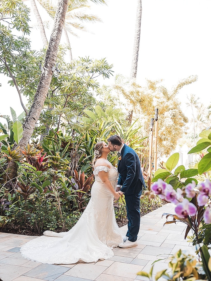 Amy and Tomer’s ‘Boho Tropical Spring’ Colourful Beach Wedding in Hawaii by Heather Anderson Photography