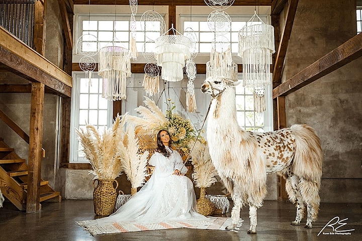 ‘Macramé and Llamas’ Boho Inspired Wedding Inspiration with a Twist of Coachella