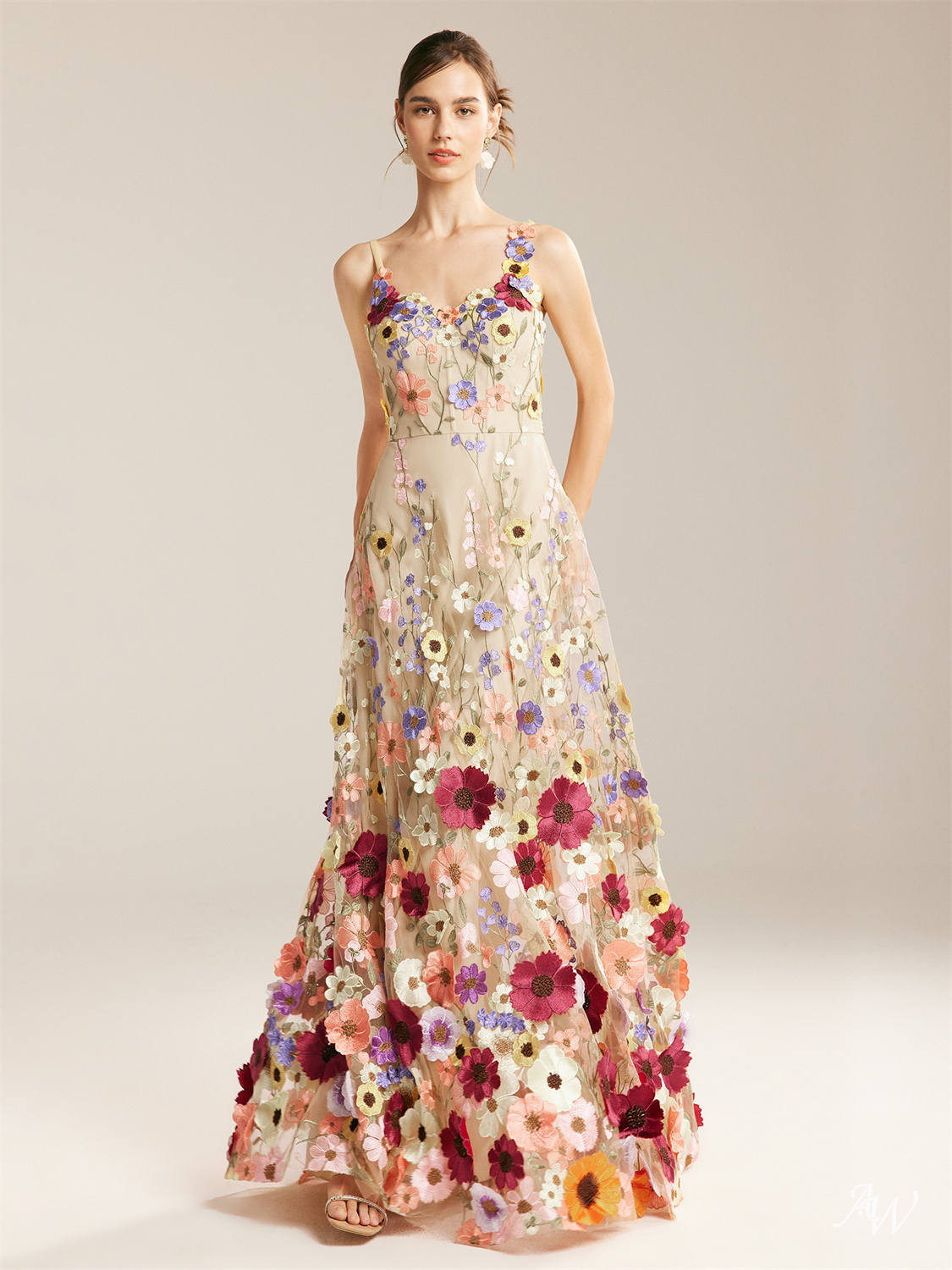 Long floral discount dresses for wedding